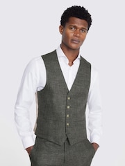 Verde caqui - Sartorial - Chaleco de lino de MOSS - Imagen 1 de 3