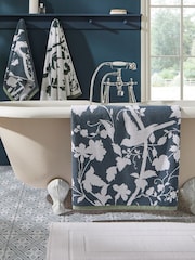 Laura Ashley Blue 100% Cotton Oriental Garden Towel - Image 1 of 8