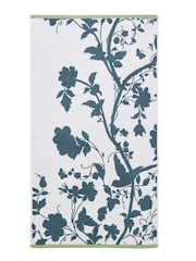 Laura Ashley Blue 100% Cotton Oriental Garden Towel - Image 6 of 8