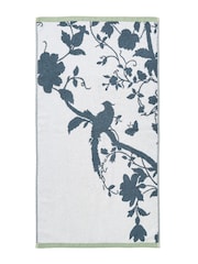 Laura Ashley Blue 100% Cotton Oriental Garden Towel - Image 8 of 8