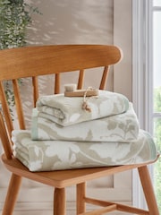 Laura Ashley Grey 100% Cotton Oriental Garden Towel - Image 2 of 8