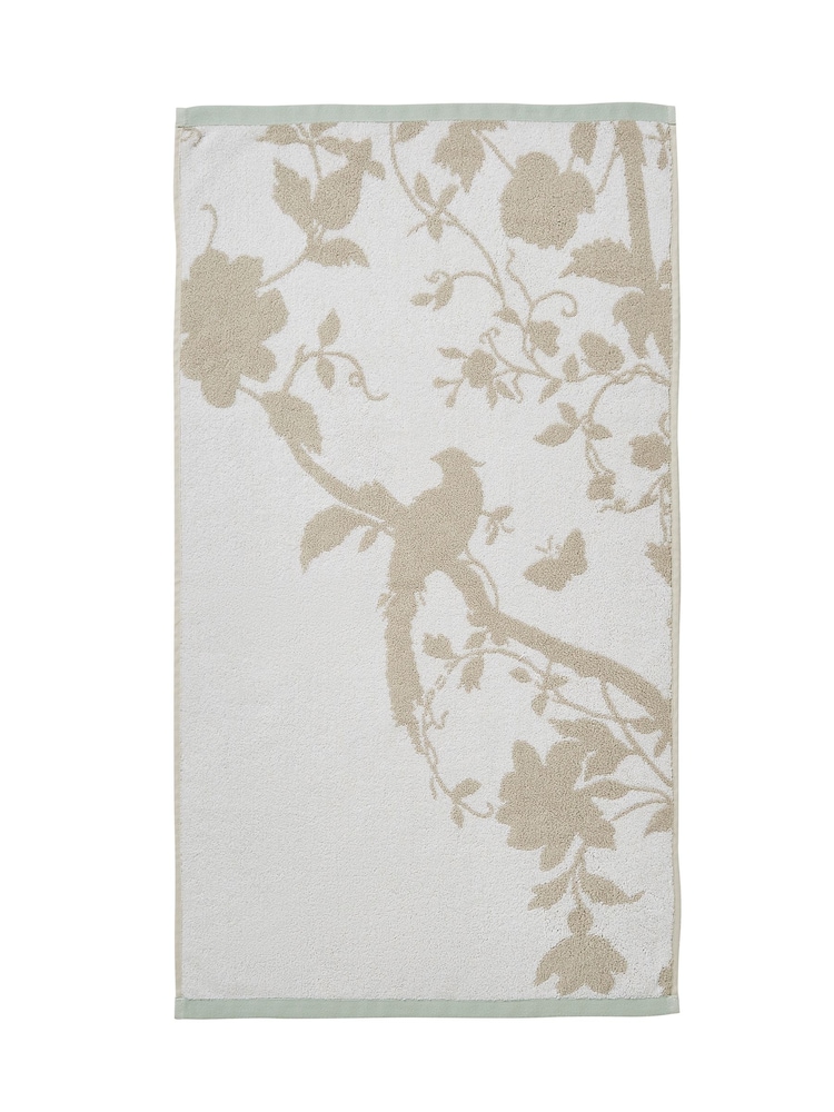 Laura Ashley Grey 100% Cotton Oriental Garden Towel - Image 8 of 8