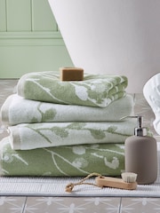 Laura Ashley Green Pussy Willow 100% Cotton Towel - Image 1 of 8