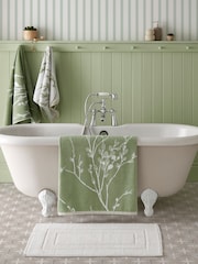 Laura Ashley Green Pussy Willow 100% Cotton Towel - Image 2 of 8