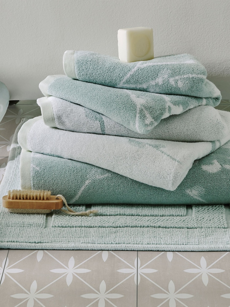 Laura Ashley Blue Pussy Willow 100% Cotton Towel - Image 1 of 4