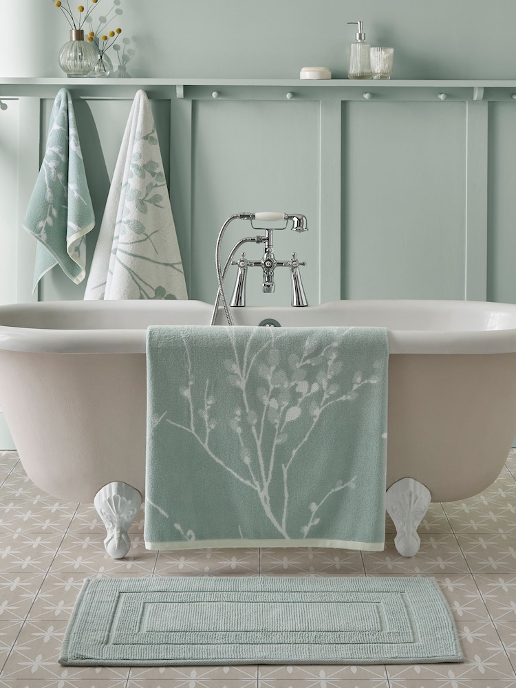 Laura Ashley Blue Pussy Willow 100% Cotton Towel - Image 2 of 4