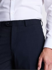 MOSS Navy Blue Slim Fit Check Trousers - Image 3 of 3