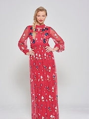 Frock & Frill Pink Embroidered Maxi Dress - Image 1 of 4