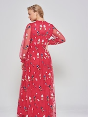 Frock & Frill Pink Embroidered Maxi Dress - Image 2 of 4