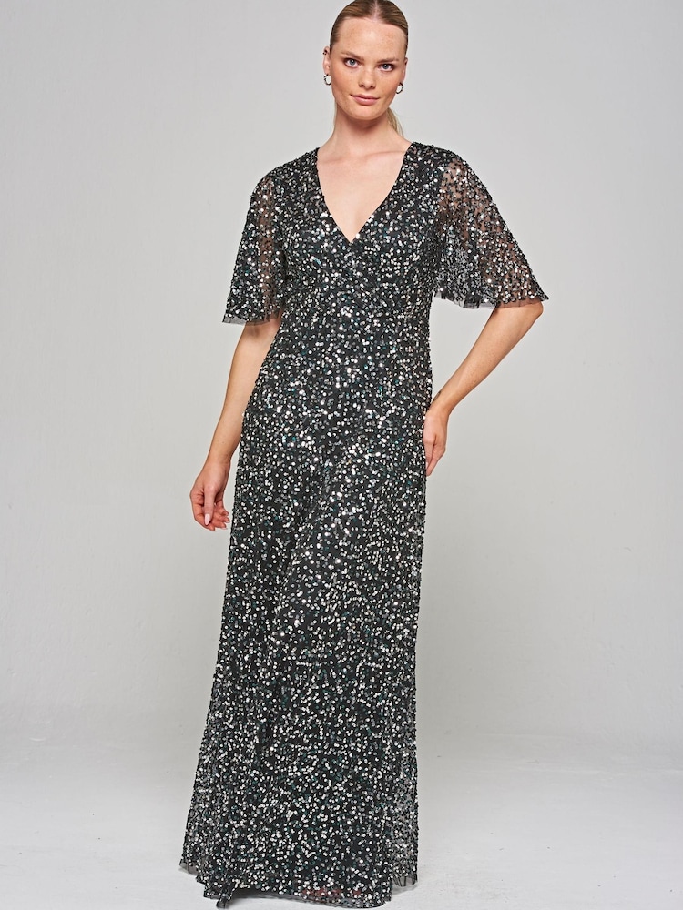 Amelia Rose Embellished Maxi Black Dress - Image 1 of 4
