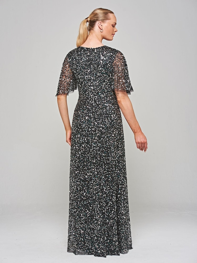 Amelia Rose Embellished Maxi Black Dress - Image 2 of 4