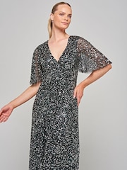 Amelia Rose Embellished Maxi Black Dress - Image 3 of 4