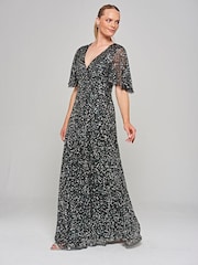 Amelia Rose Embellished Maxi Black Dress - Image 4 of 4