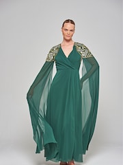 Amelia Rose Green	Embellished Maxi Dress - Image 1 of 4