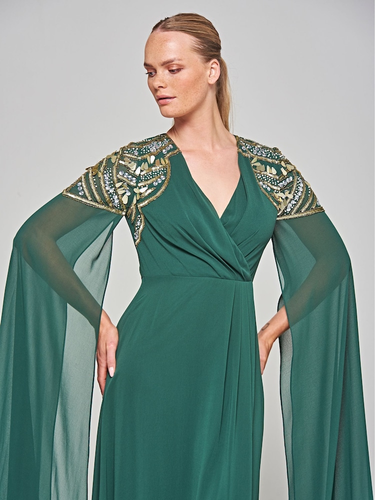 Amelia Rose Green	Embellished Maxi Dress - Image 4 of 4