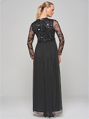 Amelia Rose Embellished Maxi Black Dress - Image 2 of 4