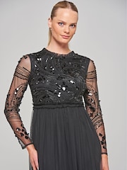 Amelia Rose Embellished Maxi Black Dress - Image 4 of 4