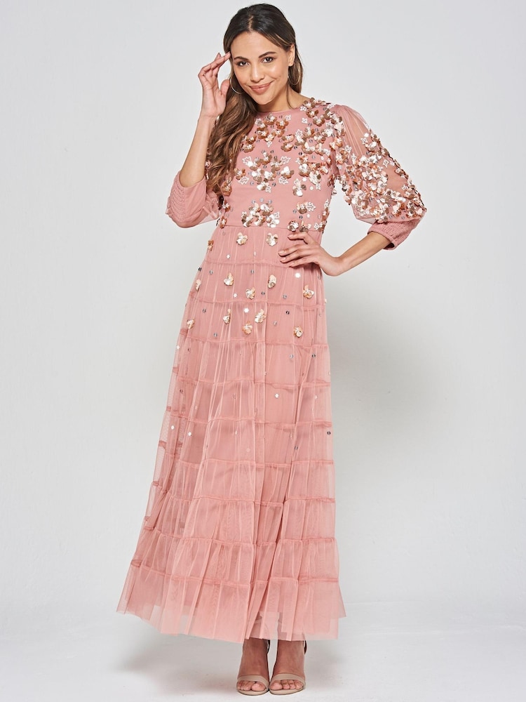 Buy Frock and Frill Pink Embellished Maxi Dress from Next Saudi Arabia