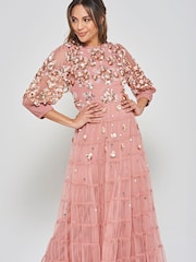 Frock and Frill Pink Embellished Maxi Dress - Image 4 of 4