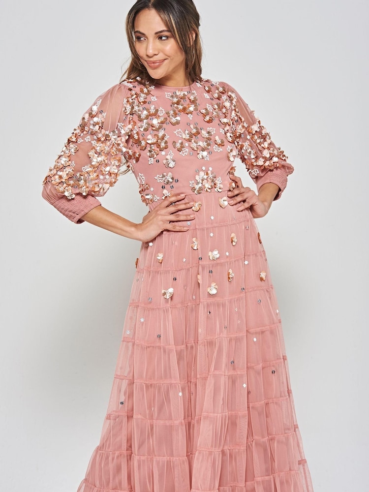 Frock and Frill Pink Embellished Maxi Dress - Image 4 of 4