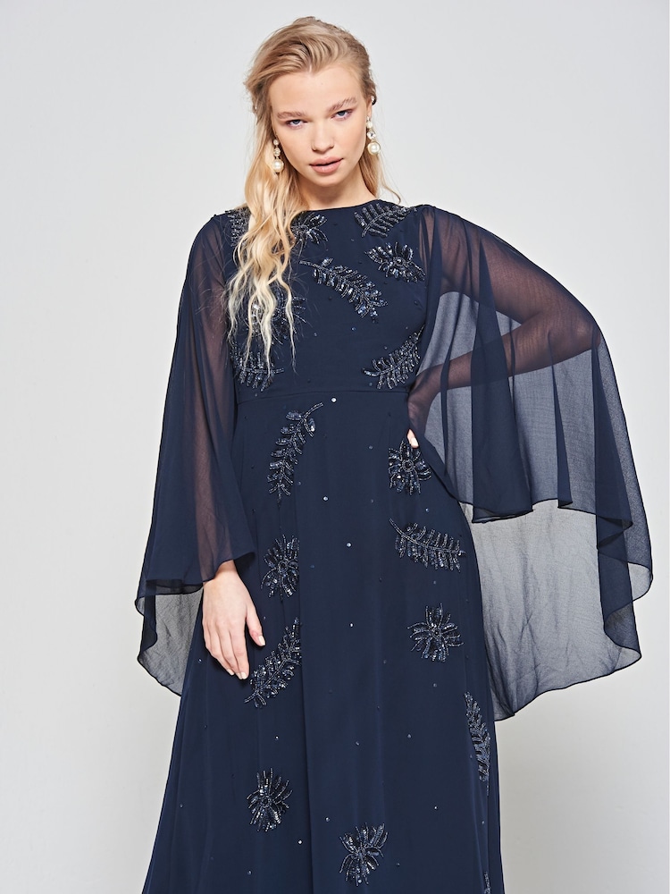Frock and Frill Blue Embellished Maxi Dress - Image 4 of 4
