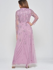 Fioletowa sukienka maxi Frock and Frill z haftem - Image 2 of 4