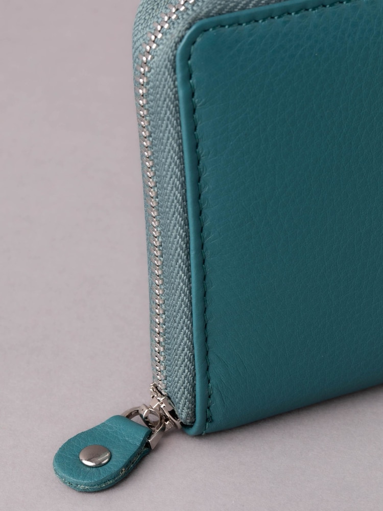 Lakeland Leather Light Green Small Zip Purse - Image 4 of 5