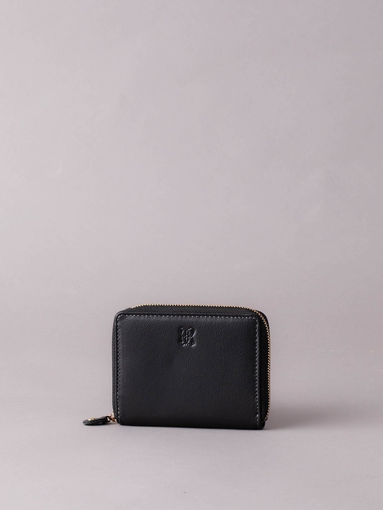Lakeland Leather Dark Black Small Zip Purse - Image 1 of 5 Lakeland Leather Dark Black Small Zip Purse - Image 1 of 5