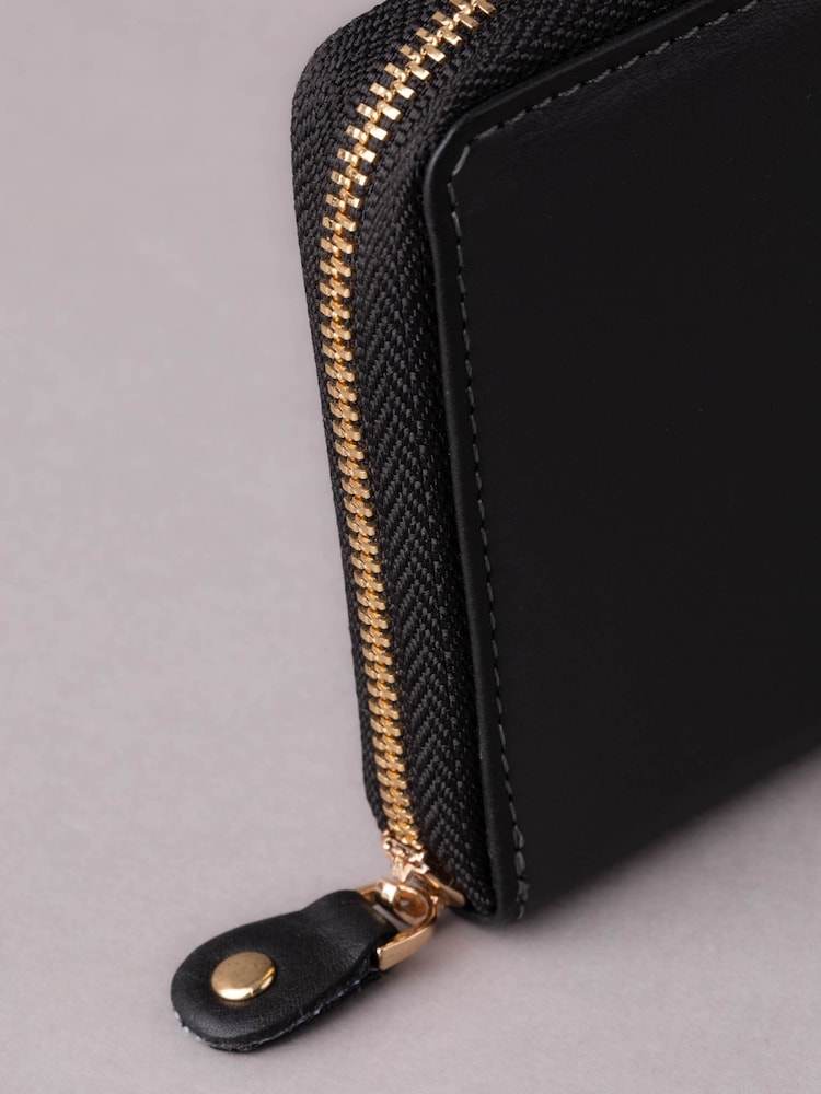 Lakeland Leather Dark Black Small Zip Purse - Image 5 of 5 Lakeland Leather Dark Black Small Zip Purse - Image 5 of 5