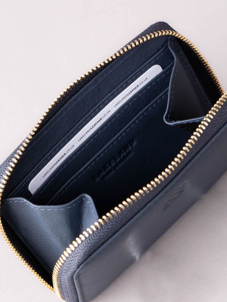 Lakeland Leather Dark Navy Blue Small Zip Purse - Image 3 of 5