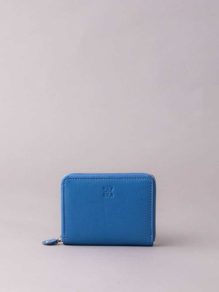 Lakeland Leather Blue Chrome Small Zip Purse - Image 1 of 5