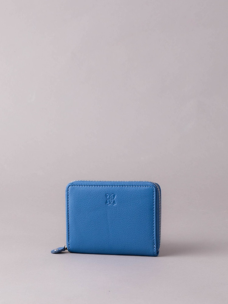 Lakeland Leather Blue Chrome Small Zip Purse - Image 2 of 5