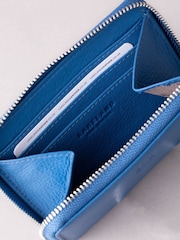 Lakeland Leather Blue Chrome Small Zip Purse - Image 3 of 5