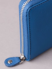 Lakeland Leather Blue Chrome Small Zip Purse - Image 4 of 5