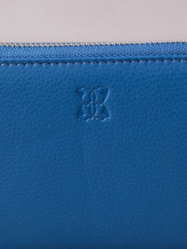 Lakeland Leather Blue Chrome Small Zip Purse - Image 5 of 5