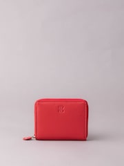 Lakeland Leather Red Chrome Small Zip Purse - Image 1 of 5