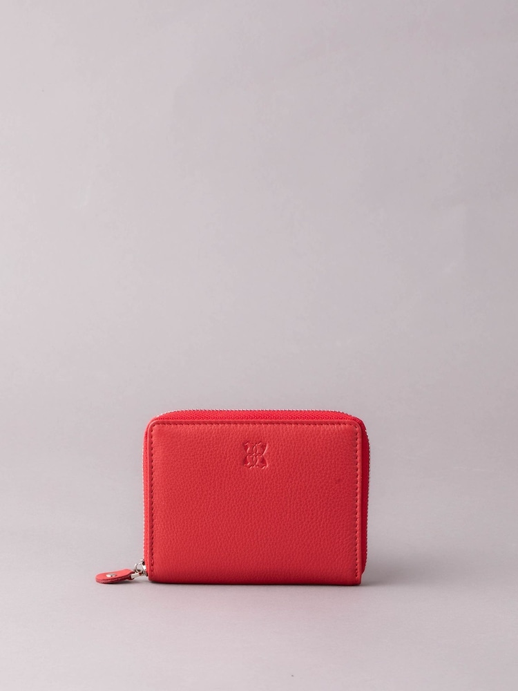 Lakeland Leather Red Chrome Small Zip Purse - Image 1 of 5