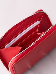Lakeland Leather Red Chrome Small Zip Purse - Image 3 of 5