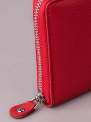 Lakeland Leather Red Chrome Small Zip Purse - Image 4 of 5