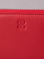 Lakeland Leather Red Chrome Small Zip Purse - Image 5 of 5