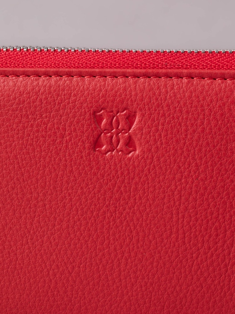 Lakeland Leather Red Chrome Small Zip Purse - Image 5 of 5