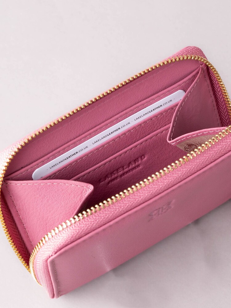Lakeland Leather Light Mauve Pink Small Zip Purse - Image 3 of 5