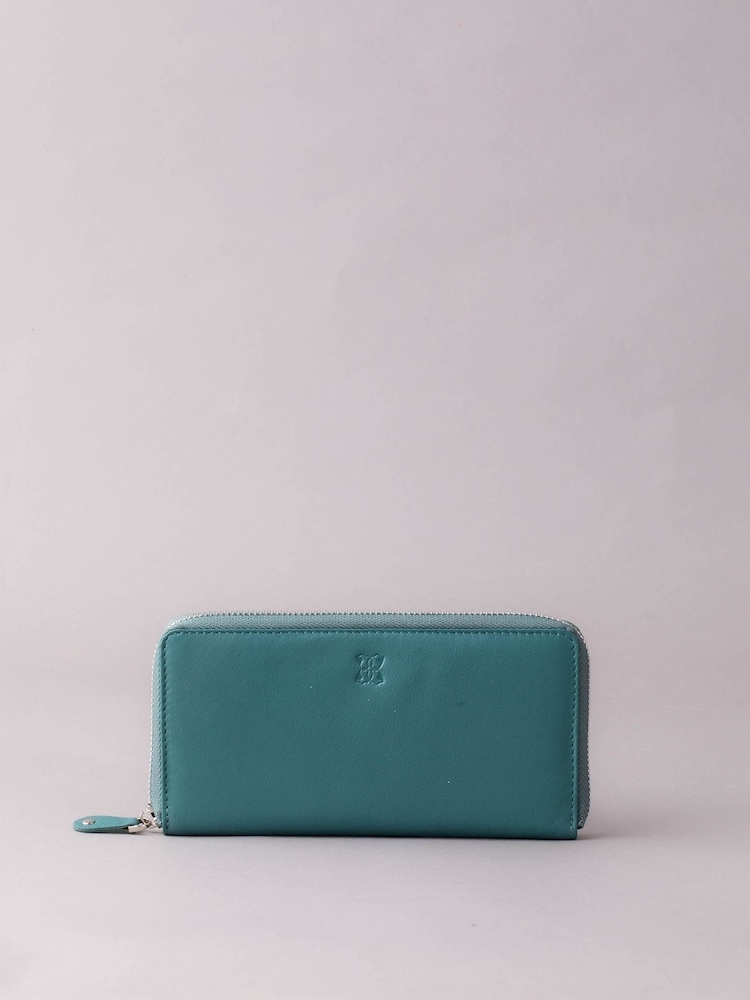 Lakeland Leather Teal Green Large Leather Zip Purse - Image 1 of 5