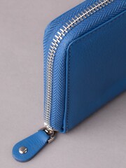 modra - Lakeland Leather velika usnjena denarnica z zadrgo - Slika 3 iz 5