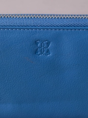 modra - Lakeland Leather velika usnjena denarnica z zadrgo - Slika 4 iz 5