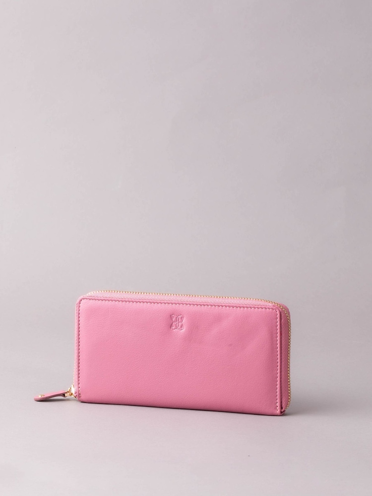 Lakeland Leather Mauve Pink Large Leather Zip Purse - Image 2 of 5