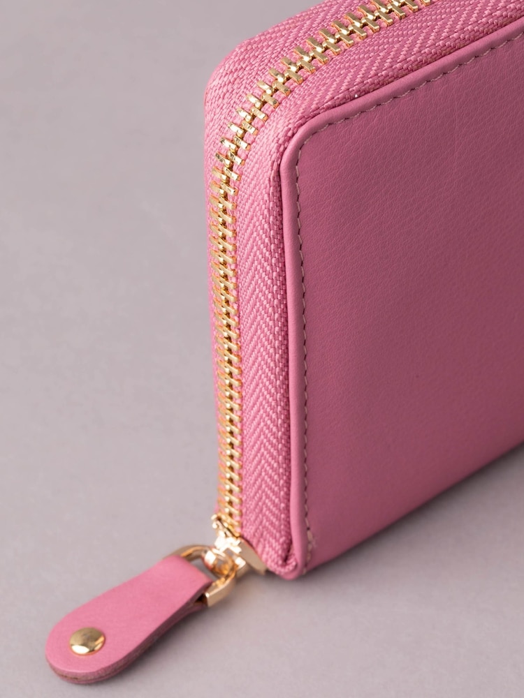 Lakeland Leather Mauve Pink Large Leather Zip Purse - Image 5 of 5