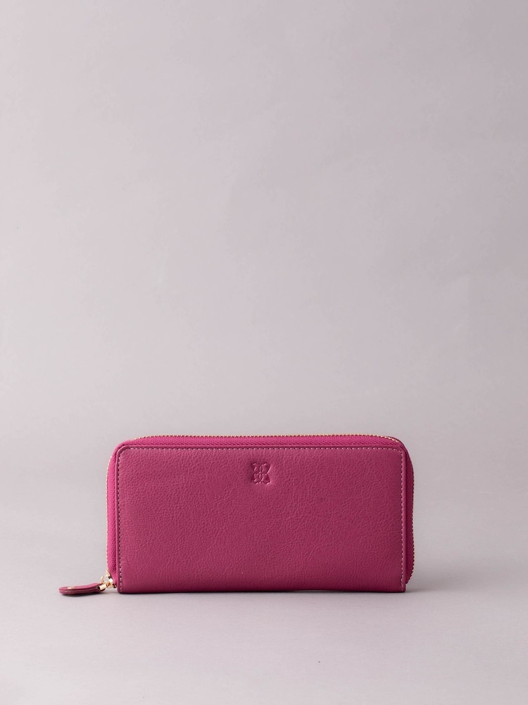 Lakeland Leather Cranberry Large Leather Zip Purse - Image 1 of 5
