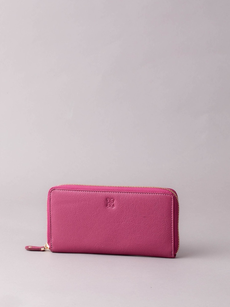Lakeland Leather Cranberry Large Leather Zip Purse - Image 2 of 5