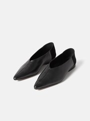 Jigsaw Black Flat Pointed Linnie Ballerina Shoes - Image 2 of 6